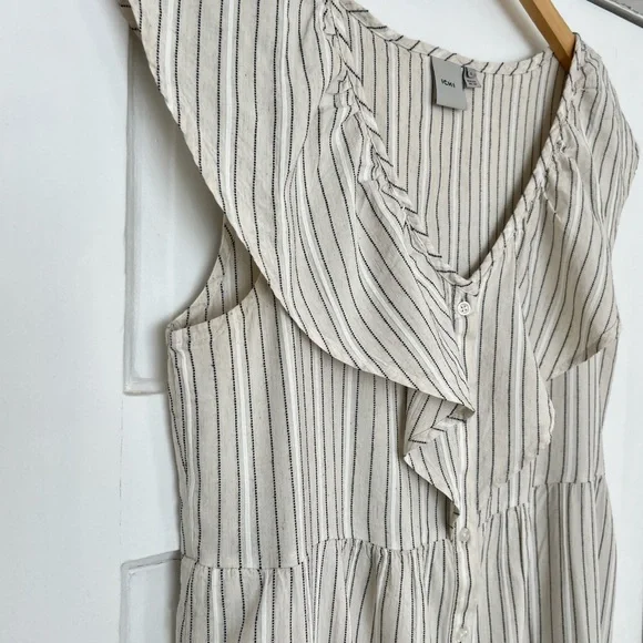 Striped V-Neck Ruffle Dress - Picture 8 of 10